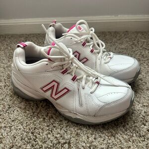 New Balance Women's White and Pink Athletic Sneakers - 608 v4